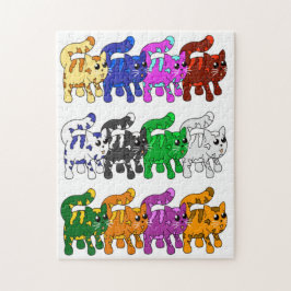 Cute Julafton Kitten Cat Mönster Rows Pussel