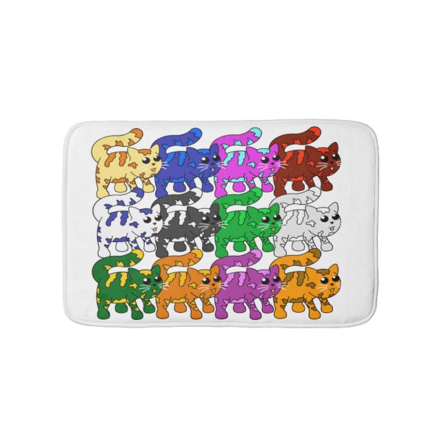 Cute Julafton Mönster Kitten Crowd Badrumsmatta (Framsidan)