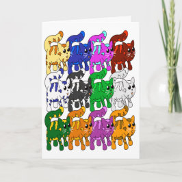 Cute Julafton Mönster Kitten Crowd Kort