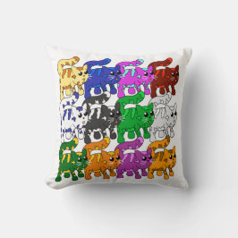 Cute Julafton Mönster Kitten Crowd Kudde