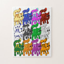 Cute Julafton Mönster Kitten Crowd Pussel