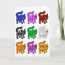 Cute Julafton Mönster Kitten Group Kort