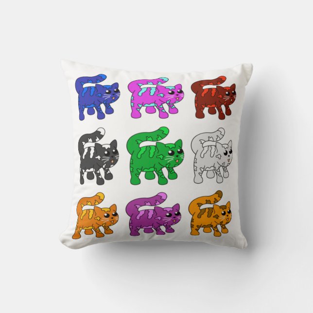 Cute Julafton Mönster Kitten Group Kudde (Framsida)