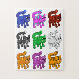 Cute Julafton Mönster Kitten Group Pussel