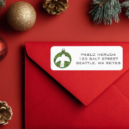 Cute Julafton Ornament Bird ANPASSNINGSBAR Mailing Returadress Etikett