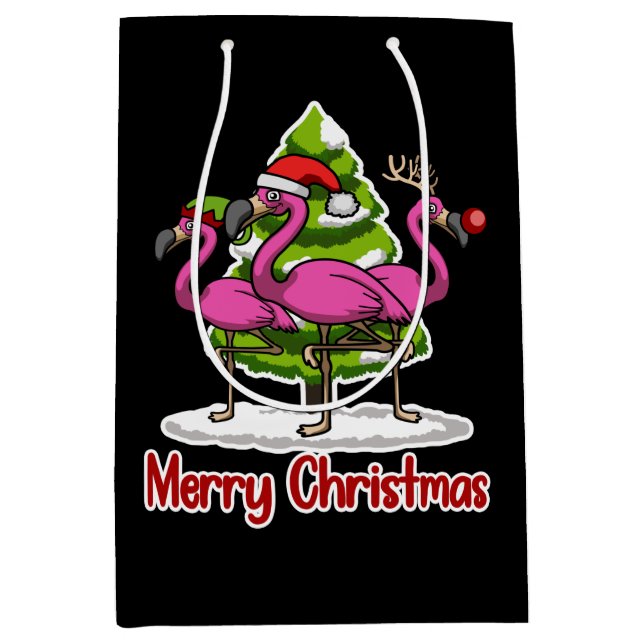 Cute Julafton Santa Flamingo Julgåva (Framsidan)