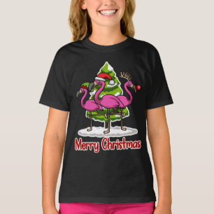 Cute Julafton Santa Flamingo Julgåva T Shirt