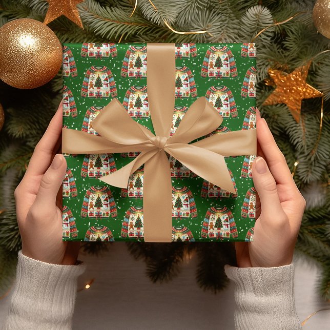 Cute Julafton Träd Trio Ugly julsötare Presentpapper (Skapare uppladdad)