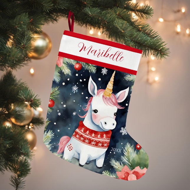 Cute Julafton Unicorn Stor Julstrumpa (Skapare uppladdad)