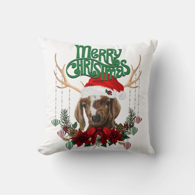 Cute Julboer Goat med Antlers och WANAN Kudde (Framsida)