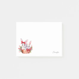 Cute Julbunnier i Basket Post-it Block