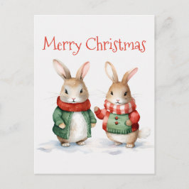 Cute Julbunnier Vykort