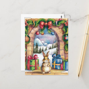 Cute Julbunny Vykort