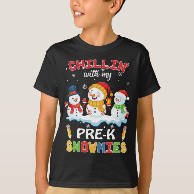 Cute Julchillin med min förk-snömie Tea T Shirt (Framsida)