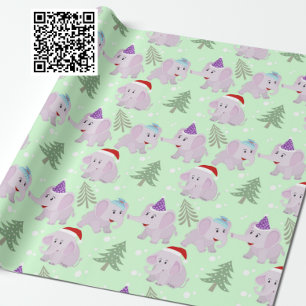 Cute julelefanter Mönster Presentpapper
