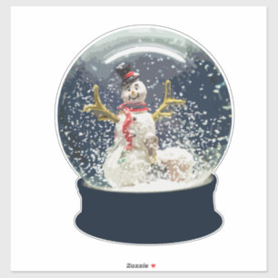 Cute julen Snö Globe Lycklig Winter Snögubbe Klistermärken