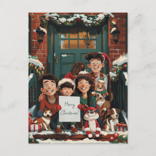 Cute-julfamiljen Vykort