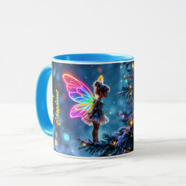 Cute Julfér-gradienten neon vingar Mugg