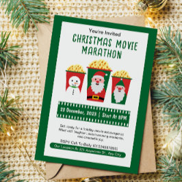 Cute julfilm Marathon Inbjudningar