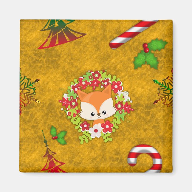 Cute Julfox Magnet (Framsidan)