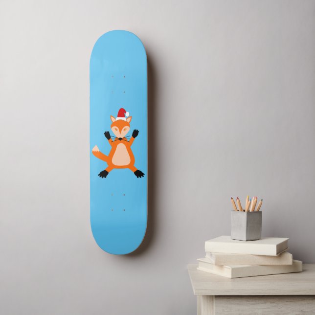 Cute Julfox Mini Skateboard Bräda 18,5 Cm (Väggkonst)