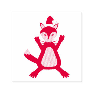 Cute Julfox Självfärgande Stämpel