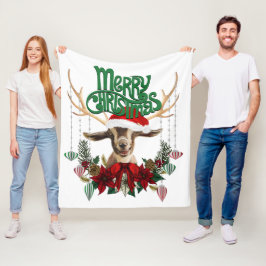 Cute Julget med Antlers och Utandning Fleecefilt