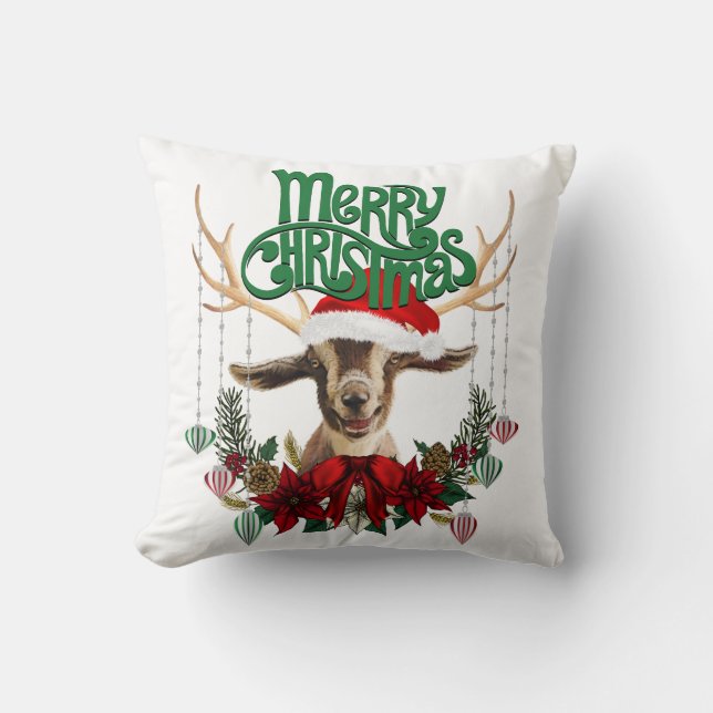 Cute Julget med Antlers och Utandning Kudde (Framsida)
