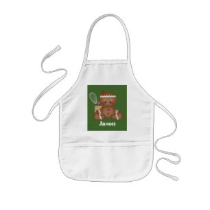 Cute Julgingerbröd - lägg till namn apron Barnförkläde