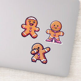 Cute Julgingerbröd Stickers Klistermärken