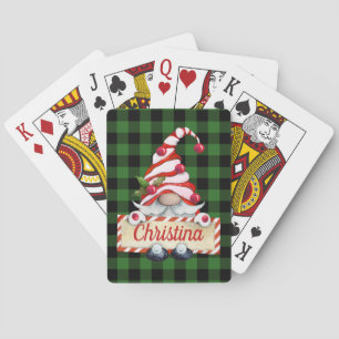 Cute Julgrädden Röda strimman Hat Grönt Play Casinokort