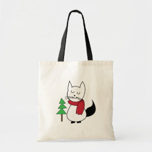 Cute Julgran Cat Tygkasse