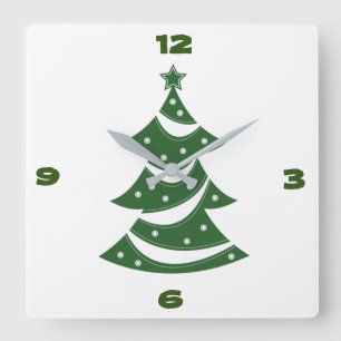 **CUTE JULGRAN** CLOCK FYRKANTIG KLOCKA