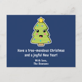 Cute Julgran Funny Träd-mendous Navy Helg Vykort