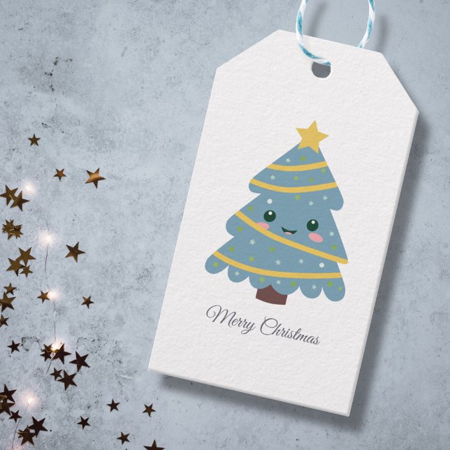 Cute Julgran Gift Märkre Presentetikett (Cute Christmas Tree Gift Tag)