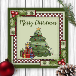Cute Julgran, Gifts, Holly God jul Julkort