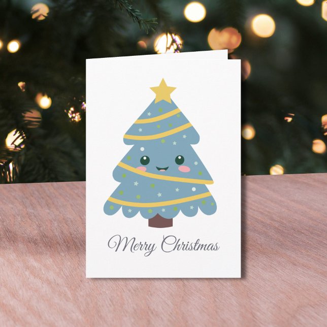 Cute Julgran-hälsningskort Kort (Cute Christmas Tree Greeting Card)