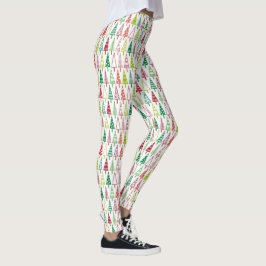 Cute Julgran Helgdag Yule New Years White Leggings