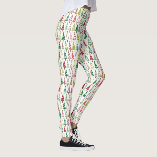 Cute Julgran Helgdag Yule New Years White Leggings (Höger)
