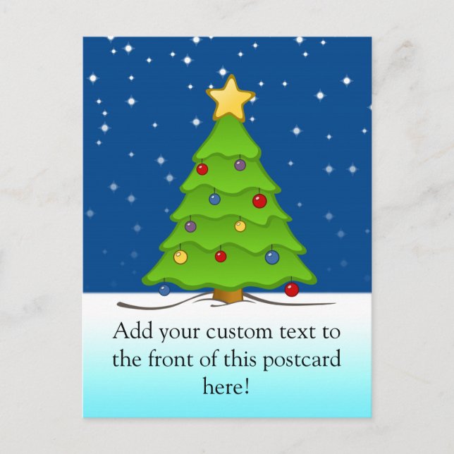 Cute Julgran i Snö Helg Vykort (Framsida)