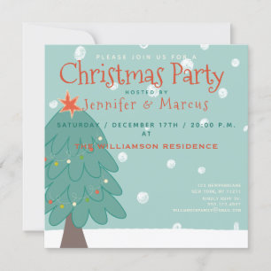 Cute Julgran Jul Party Inbjudningar