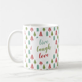 Cute Julgran Live Laugh Kärlek Personlig Kaffemugg