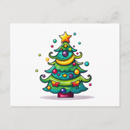 Cute Julgran med prydnadsföremål Helg Vykort