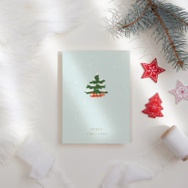 Cute Julgran ・ Minimalistisk modern Julkort