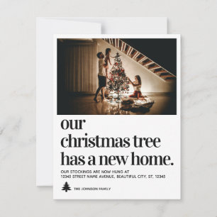 Cute Julgran New Home Photo Helgdag Flytta Meddelande