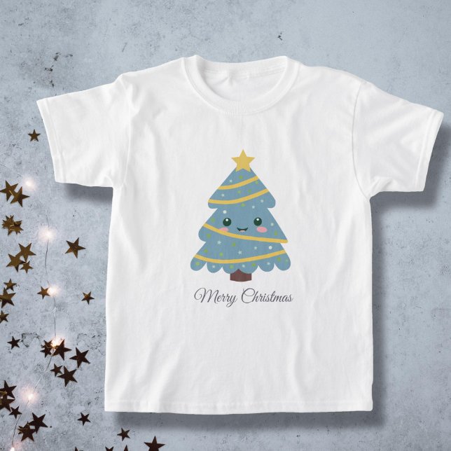 Cute Julgran på Barn T-Shirt (Cute Christmas Tree on Kid's T-Shirt)