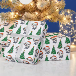 Cute Julgran Panda Red Santa Hat Presentpapper