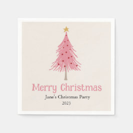 Cute Julgran  Rosa Party Pappersservett