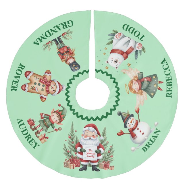 Cute Julgran Skirt med Namn Julgransmatta Borstad Polyester (Framsidan)