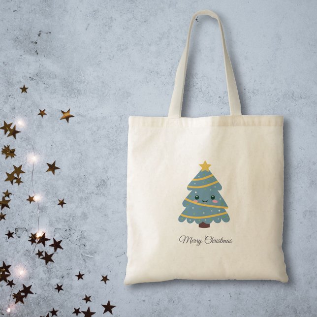 Cute Julgran Tote-påse Tygkasse (Cute Christmas Tree Tote bag)